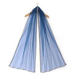 Pine Kids Woven Sleeveless Floral Sequin Embroidered Choli & Lahenga Set with Dupatta - Blue