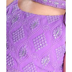 Pine Kids  Sleeveless Embroidered Kurti & Salwar Set with Dupatta Lilac