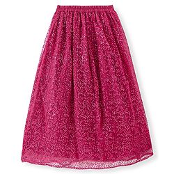 Pine Kids All Over Embroidered Half Sleeves Choli Lehenga set with Dupatta- Pink