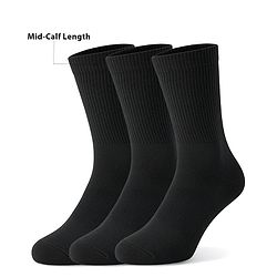 Pine Active Cotton Lycra Knit Athelisure & Sportswear  Breathable Socks  Pack Of 3 - Black