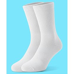 Pine Active Cotton Lycra Knit Athelisure & Sportswear  Breathable Socks  Pack Of 3 - White