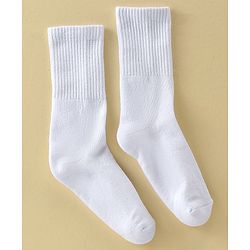Pine Active Cotton Lycra Knit Athelisure & Sportswear  Breathable Socks  Pack Of 3 - White