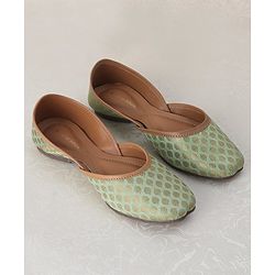 Pine Kids Ethnic Wear Mojaris - Sea Green