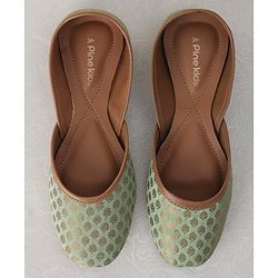 Pine Kids Ethnic Wear Mojaris - Sea Green