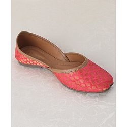 Pine Kids Ethnic Wear Mojaris - Pink