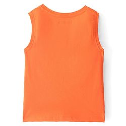 Pine Kids Cotton Knit Sleeveless T-Shirt Floral Print - Paradise Orange