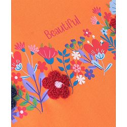 Pine Kids Cotton Knit Sleeveless T-Shirt Floral Print - Paradise Orange