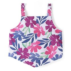 Pine Kids Cotton Knit Sleeveless Top Floral Print - Multicolor
