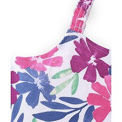 Pine Kids Cotton Knit Sleeveless Top Floral Print - Multicolor