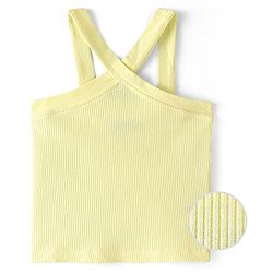 Pine Kids Cotton Knit Sleeveless Solid Color Top - Tender Yellow