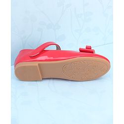 Pine Kids Ballerina with Velcro Closure &  Bow Applique - Red