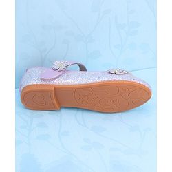 Pine Kids Velcro Closure Ballerina With Floral Applique - Pink