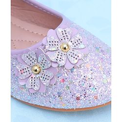 Pine Kids Velcro Closure Ballerina With Floral Applique - Pink