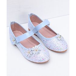 Pine Kids Velcro Closure Ballerina With Floral Applique - Pink