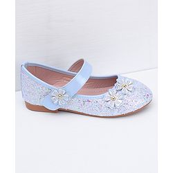 Pine Kids Velcro Closure Ballerina With Floral Applique - Pink