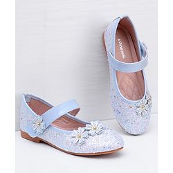 Pine Kids Velcro Closure Ballerina With Floral Applique - Pink