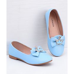 Pine Kids Slip On Ballerina With Bow Applique - Blue