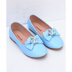 Pine Kids Slip On Ballerina With Bow Applique - Blue