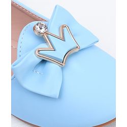 Pine Kids Slip On Ballerina With Bow Applique - Blue