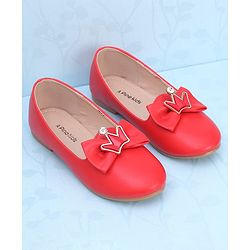 Pine Kids Slip On Ballerina With Bow Applique - Blue