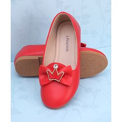 Pine Kids Slip On Ballerina With Bow Applique - Blue
