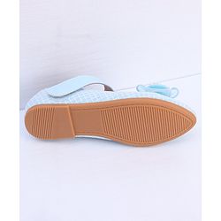 Pine Kids Ballerina with Stud Detailing Bow Applique & Velcro Closure -Blue