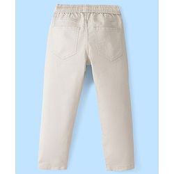 Pine Kids Cotton Elastane Woven Full Length Solid Color Trouser - Beige