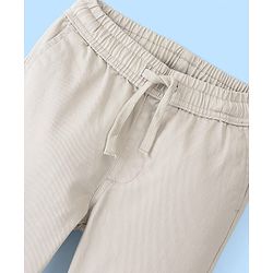 Pine Kids Cotton Elastane Woven Full Length Solid Color Trouser - Beige