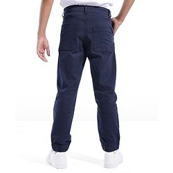 Pine Kids Cotton Woven Full Length Comfort Fit Solid With Stretch Lounge Pants  - Navy Blue