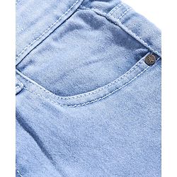 Pine Kids Cotton Rich Full Length Stretchable Denim Ripped and Washed - Ice Blue