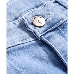 Pine Kids Cotton Rich Full Length Stretchable Denim Ripped and Washed - Ice Blue