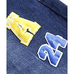 Pine Kids Full Length Washed Denim Jeans With Football Patch Detailing - Blue