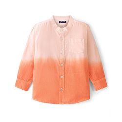 Pine Kids Cotton Woven Full Sleeves Solid Color Shirt - Orange