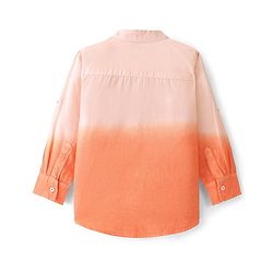 Pine Kids Cotton Woven Full Sleeves Solid Color Shirt - Orange