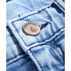 Pine Kids Cotton Rich Full Length Stretchable Denim with Adjustable waist band - Blue