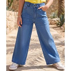 Pine Kids Denim Woven Ankle Length Washed Jeans - Blue