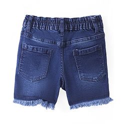 Pine Kids Mid Thigh Length Denim Washed Shorts - Blue
