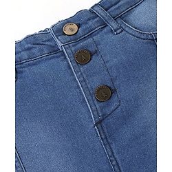 Pine Kids Denim Woven Above Knee Length Washed Skirt - Mid Blue