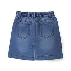 Pine Kids Denim Woven Above Knee Length Washed Skirt - Mid Blue