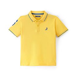 Pine Kids Half Sleeves Boat Embroidered Polo T-Shirt - Yellow