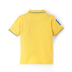 Pine Kids Half Sleeves Boat Embroidered Polo T-Shirt - Yellow