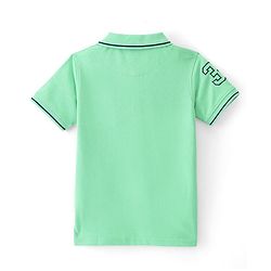 Pine Kids Cotton Knit Half Sleeves Polo T-Shirt Boat & No. 32 Embroidery - Spring Bud