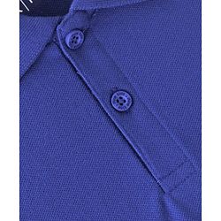 Pine Kids Knit Half Sleeves T-Shirt Solid Colour- Blue