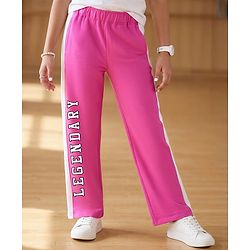 Pine Kids Cotton Terry Full Length Track Pant Legendary Printed - Rose Violet