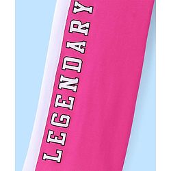 Pine Kids Cotton Terry Full Length Track Pant Legendary Printed - Rose Violet
