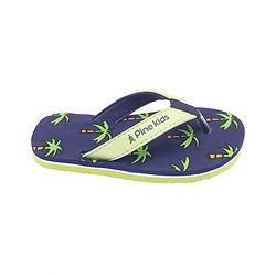 Pine Kids Slip On Flip Flops Palm Tree Print - Dark Blue