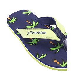 Pine Kids Slip On Flip Flops Palm Tree Print - Dark Blue