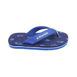 Pine Kids Slip On Flip Flops Boat Print - Sky Blue