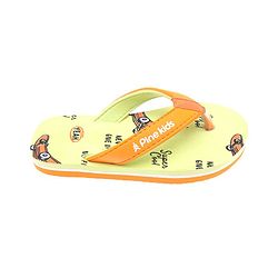 Pine Kids Slip On Flip Flops  with Text Print - Mint & Orange