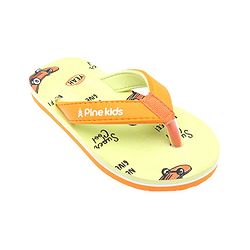 Pine Kids Slip On Flip Flops  with Text Print - Mint & Orange